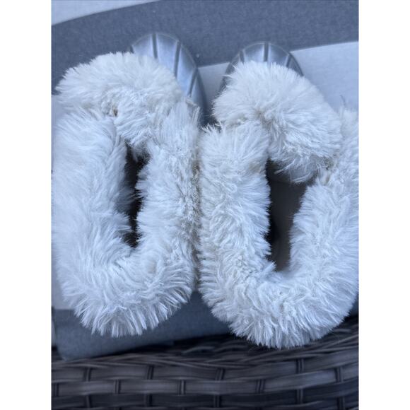 LONDON FOG Girls Fur Winter Boots Sparkles Girls Size 2 White Gray Sequins - Picture 15 of 16